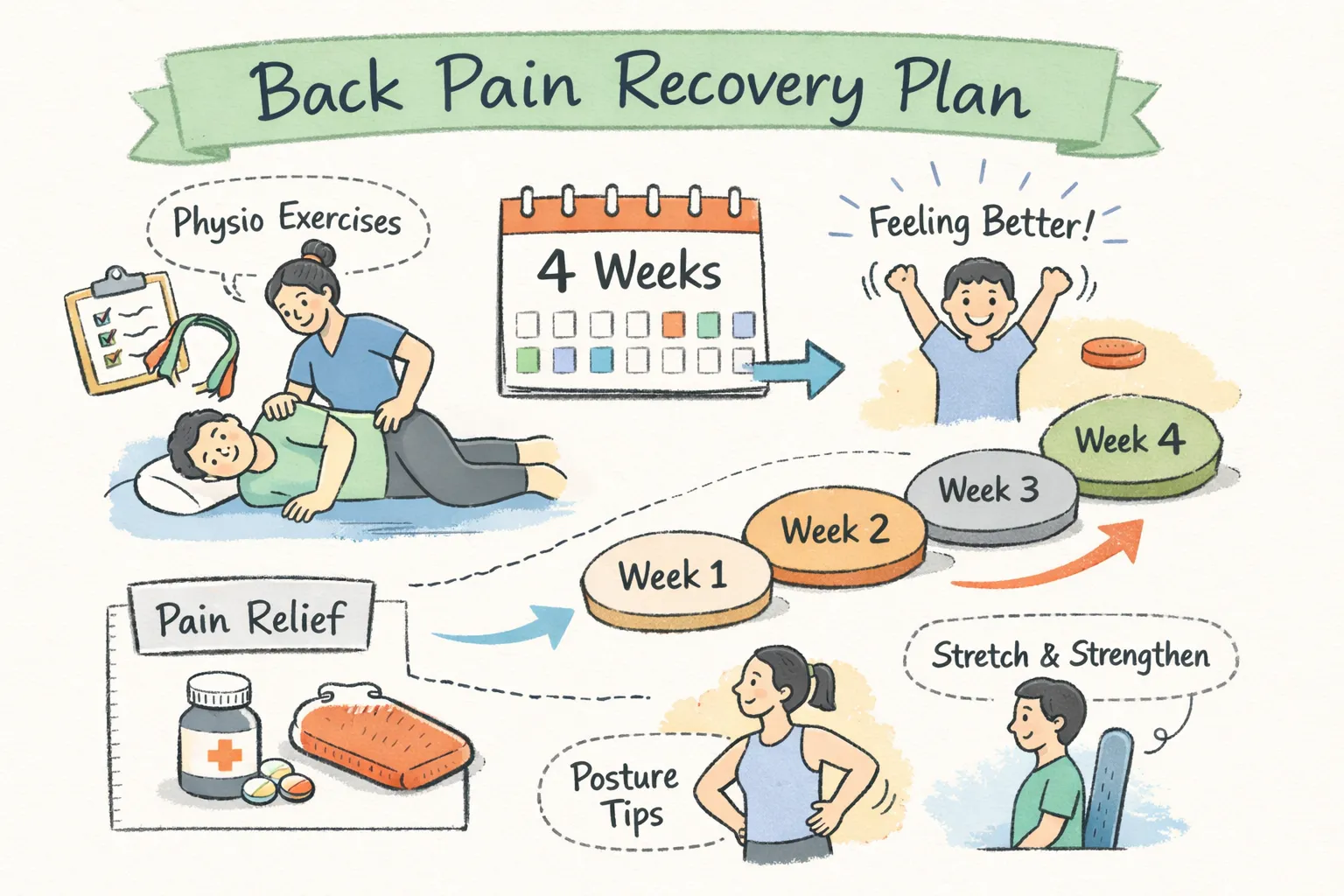 physiotherapy for back pain a 4 week recovery plan